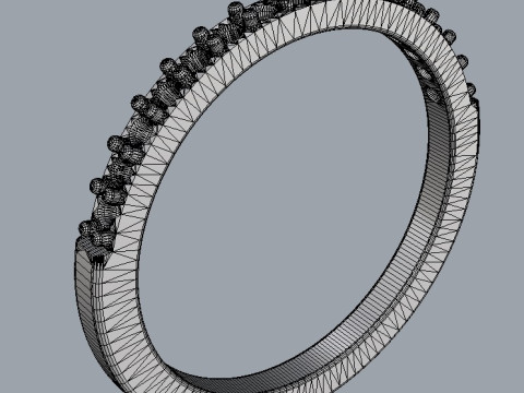 Classic Half Diamond Band 3Dプリントモデル