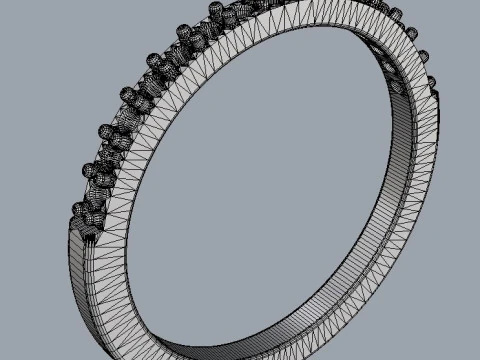 Classic Half Diamond Band 3D Print Model