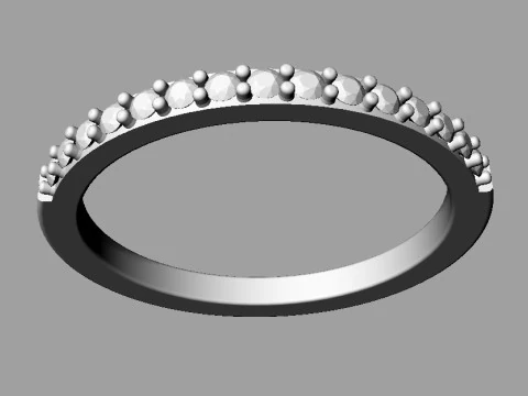 Classic Half Diamond Band 3D Print Model
