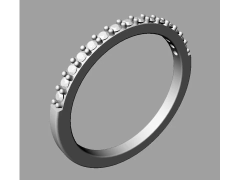 Classic Half Diamond Band 3D Print Model