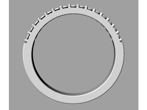 Classic Half Diamond Band 3D Print Model