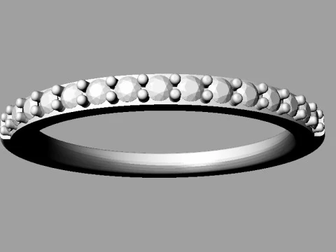 Classic Half Diamond Band 3D Print Model