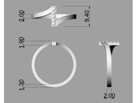 Diamond Ring 3D Print Model