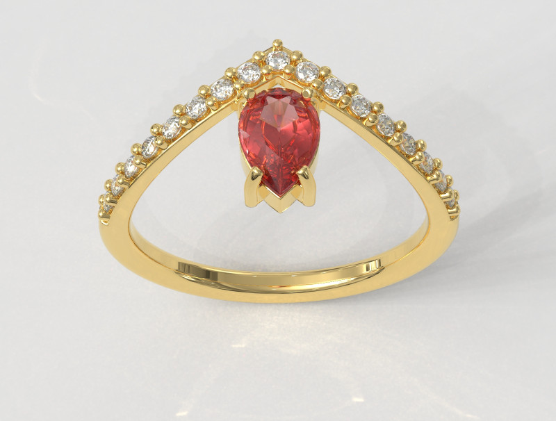Modern Gemstone Ring Modelo de impresión 3D .c4d .max .obj .3ds .fbx .stl .blend 