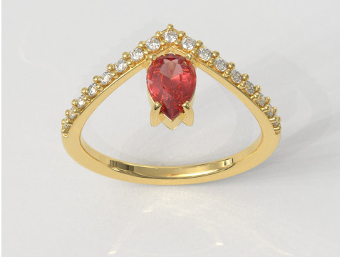 Modern Gemstone Ring 3D-Druckmodell