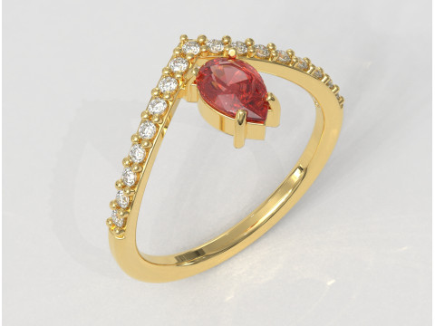 Modern Gemstone Ring Modelo de impresión 3D
