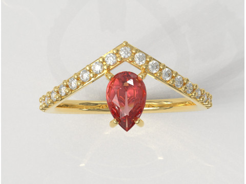 Modern Gemstone Ring Modelo de impresión 3D