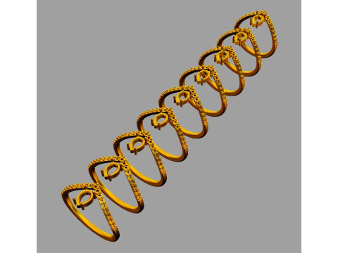 Modern Gemstone Ring Modelo de impresión 3D