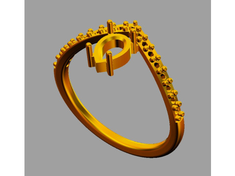 Modern Gemstone Ring Modelo de impresión 3D