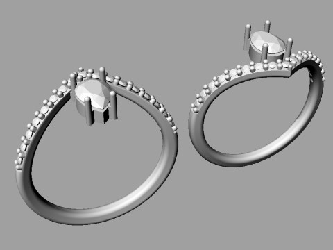 Modern Gemstone Ring Modelo de impresión 3D