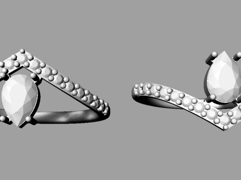 Modern Gemstone Ring Modelo de impresión 3D