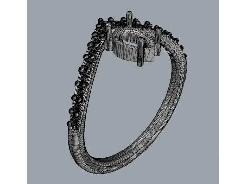 Modern Gemstone Ring Modelo de impresión 3D