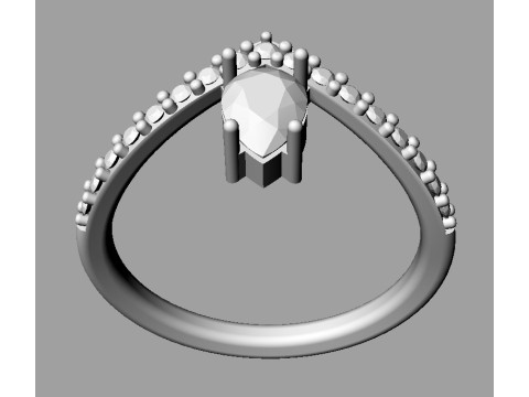 Modern Gemstone Ring Modelo de impresión 3D