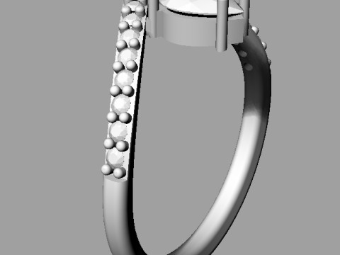 Modern Gemstone Ring Modelo de impresión 3D