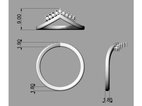 Classic Diamond Ring Modèles 3D en vedette