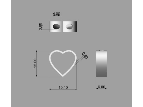 Minimalist Hearts Pendants Model Cetak 3D
