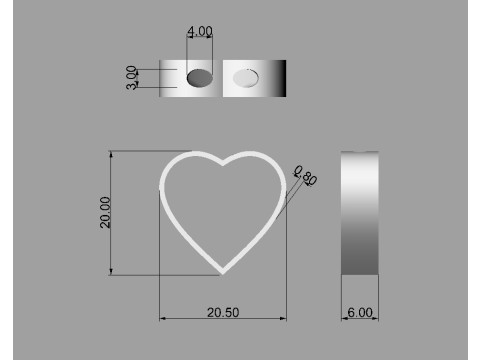 Minimalist Hearts Pendants Model Cetak 3D