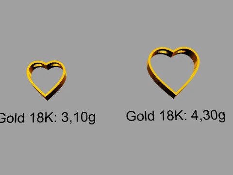 Minimalist Hearts Pendants 3D Print Model