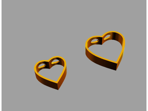 Minimalist Hearts Pendants Model Cetak 3D