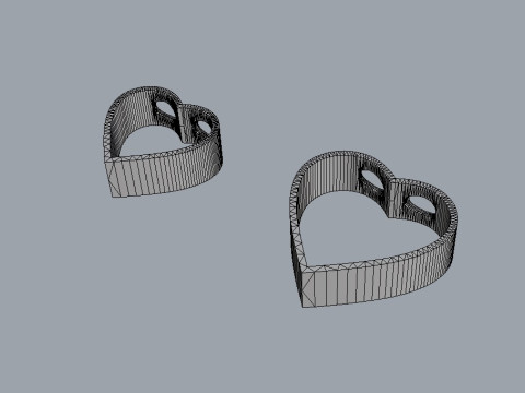 Minimalist Hearts Pendants Model Cetak 3D