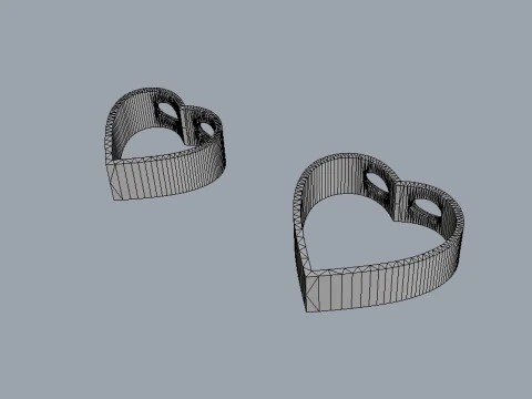 Minimalist Hearts Pendants 3D Print Model