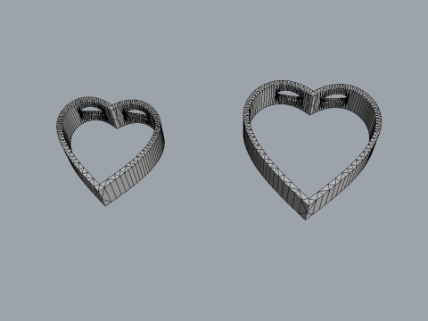 Minimalist Hearts Pendants Model Cetak 3D