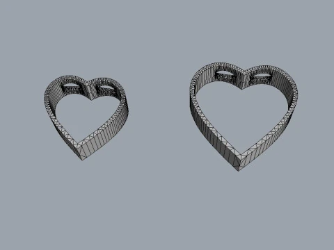 Minimalist Hearts Pendants 3D Print Model