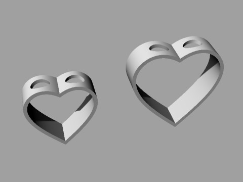 Minimalist Hearts Pendants Model Cetak 3D