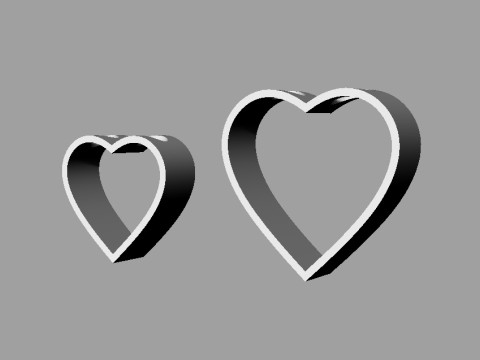 Minimalist Hearts Pendants Model Cetak 3D