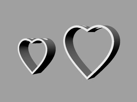Minimalist Hearts Pendants 3D Print Model