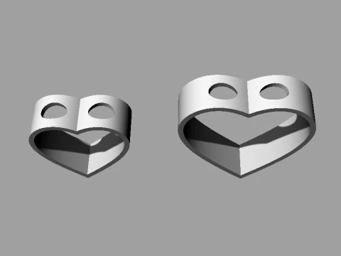 Minimalist Hearts Pendants 3D Print Model