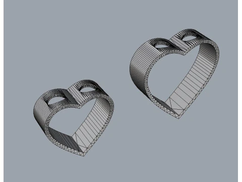 Minimalist Hearts Pendants 3D Print Model