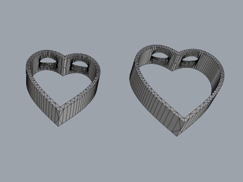 Minimalist Hearts Pendants Model Cetak 3D