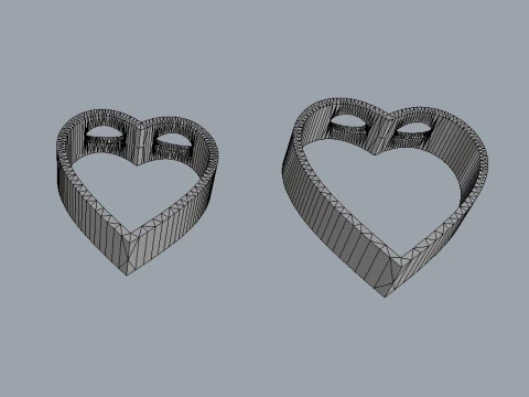 Minimalist Hearts Pendants 3D Print Model