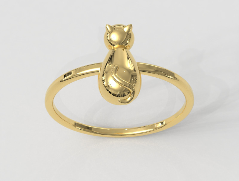 Cat Ring 3D प्रिंट मॉडल .c4d .max .obj .3ds .fbx .stl .blend 