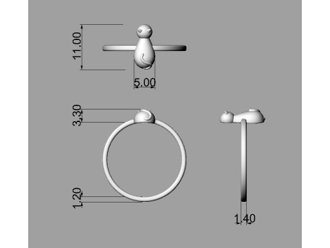 Cat Ring 3D प्रिंट मॉडल