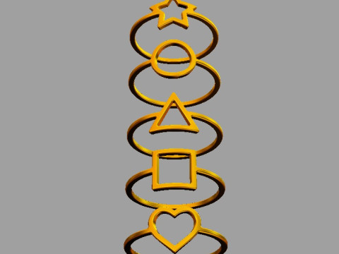 5 Geometrical Rings Model Cetak 3D