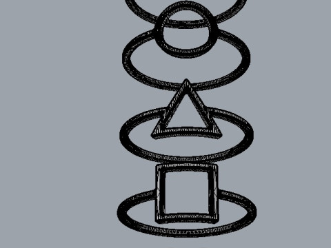 5 Geometrical Rings Model Cetak 3D