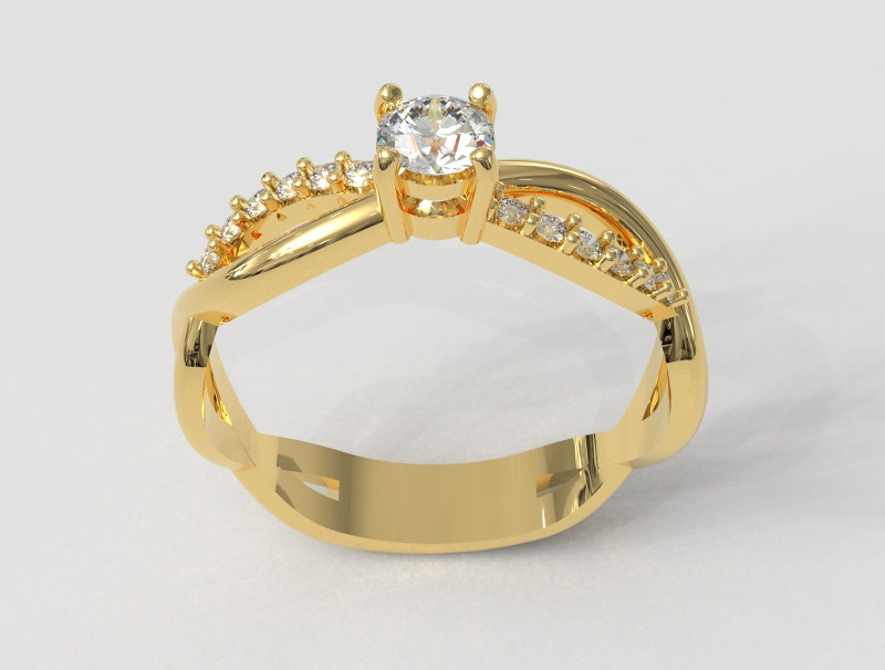 4mm Engagement Ring 3Dプリントモデル .c4d .max .obj .3ds .fbx .stl .blend