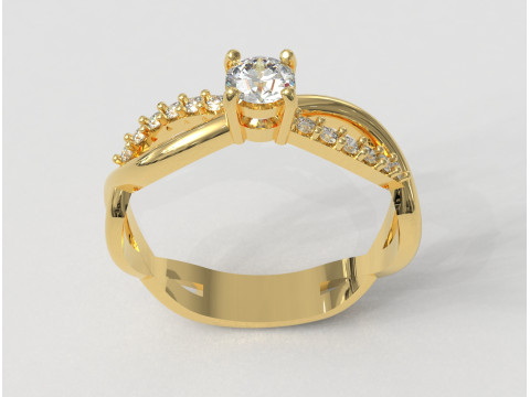 4mm Engagement Ring Modèles 3D en vedette