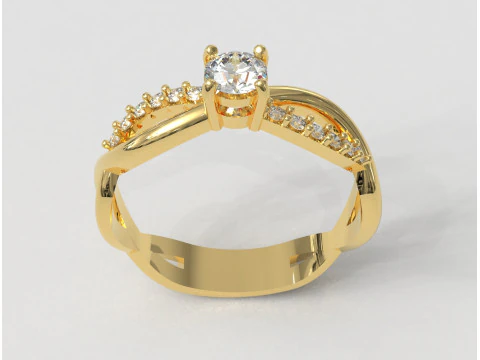 Anel de noivado de 4 mm Modelo de Impressão 3D