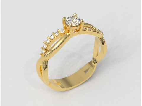 4mm Engagement Ring 3Dプリントモデル