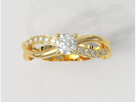 4mm Engagement Ring 3Dプリントモデル