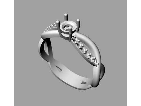 4mm Engagement Ring 3Dプリントモデル