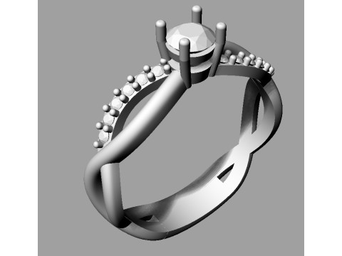 4mm Engagement Ring 3Dプリントモデル