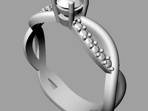 4mm Engagement Ring 3Dプリントモデル