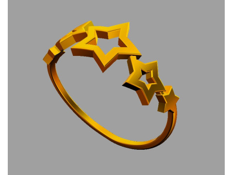 Stars Ring 3D Print Model