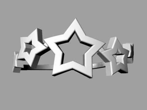 Stars Ring 3D Print Model