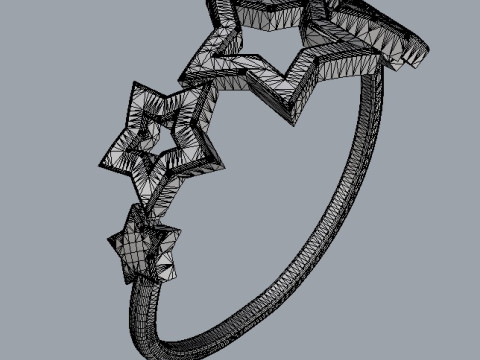 Stars Ring 3D Print Model