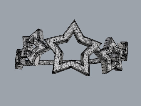 Stars Ring 3D Print Model